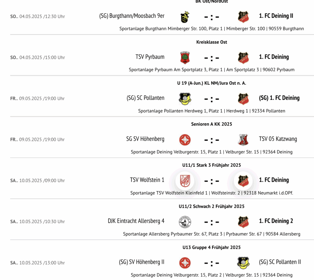 Spielplan