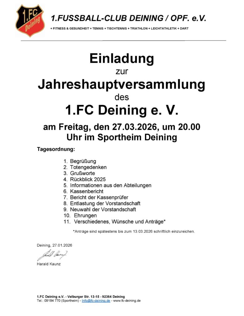 Jahreshauptversammlung