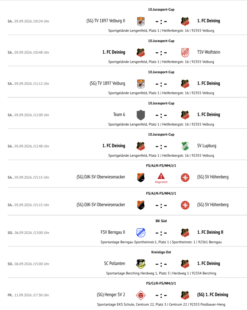 Spielplan